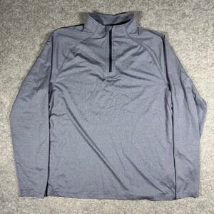 Rhone Reign Quarter Zip Pullover Mens Large Gray Long Sleeve Performance